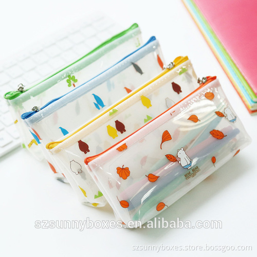 Printing PVC Portable Waterproof Zipper Pencil Holder Bag